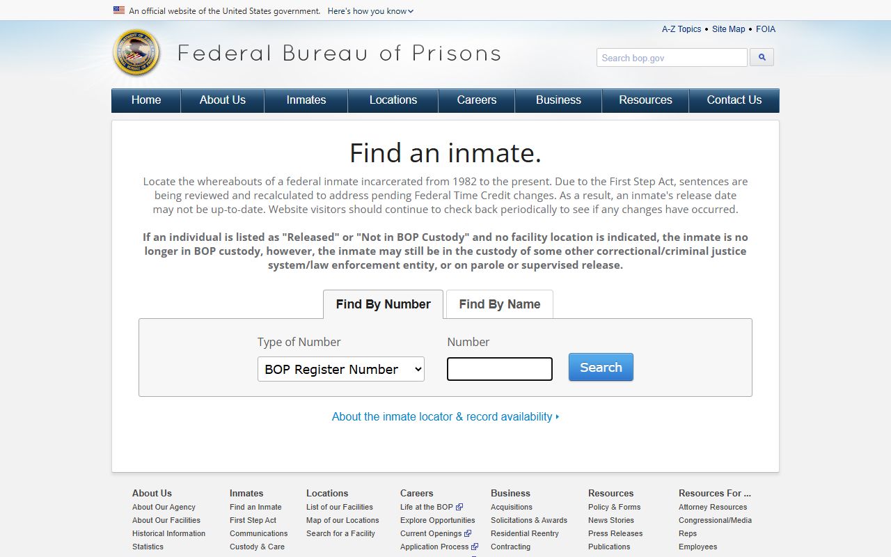 Federal BOP inmate locator used after Taylor County inmate population transfer from local custody