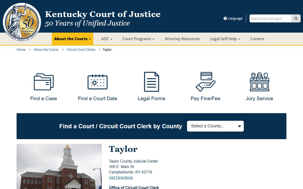 Taylor County court records after arrest circuit clerk information